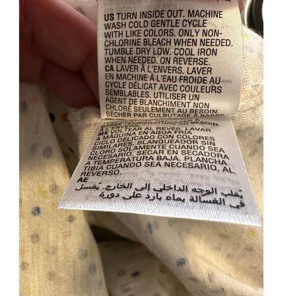 Style & Co cream confetti print long sleeves top size PM - Picture 5 of 9